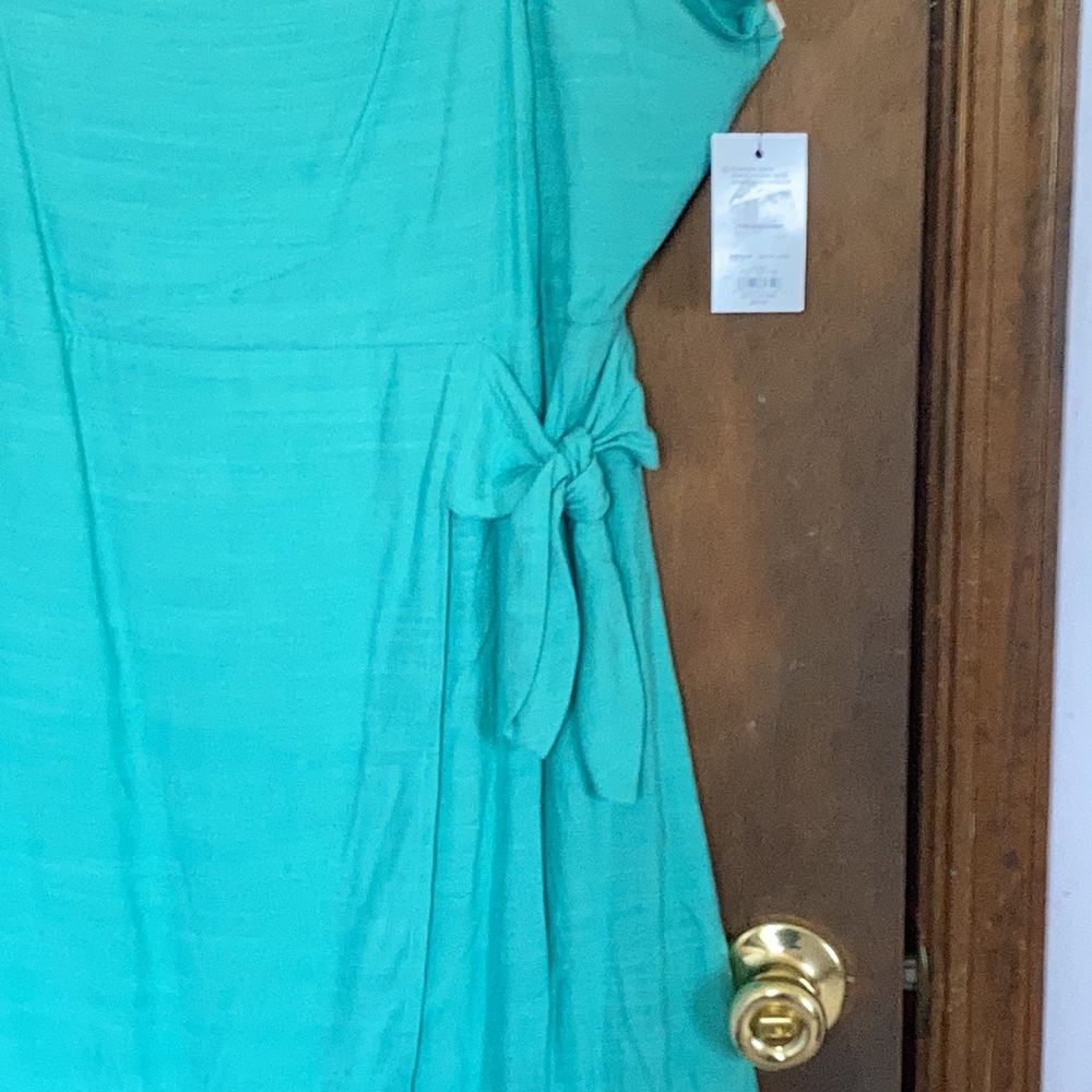Nine West side tie green mini dress size XXL - Picture 4 of 17